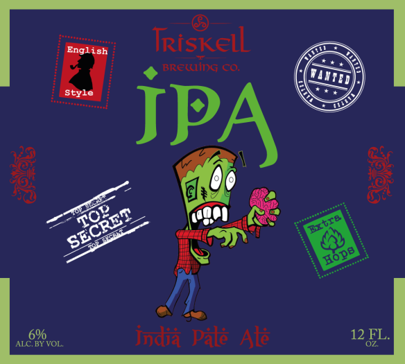 Cerveza Triskell estilos etiqueta zombi zombis Ipa